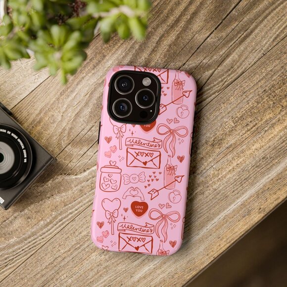 Cute Heart Bow & Candy Valentines Day Phone Case - Picture 2 of 3